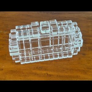 CULT GAIA Pochette clear transparent acrylic handbag Eden clutch rectangular